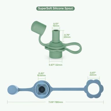 haakaa Multi-Functional Silicone Spout,Pouch Topper No Spill,Water Bottle Topper for Toddlers,100% Food Grade Silicone,2 Pack - Image 8