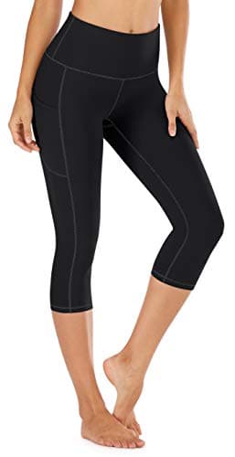 IUGA High Waisted Yoga Pants for Women with Pockets Capri Leggings for Women Workout Leggings Yoga Capris - Image 3