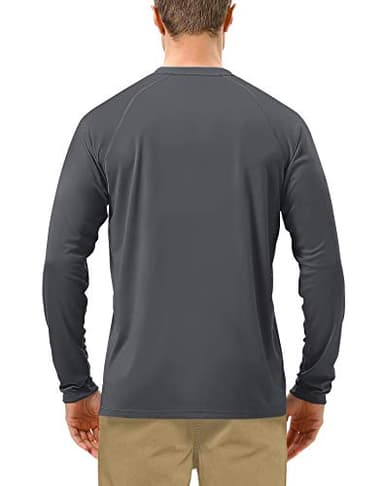 Roadbox Mens UPF 50+ UV Sun Protection Shirts Outdoor Long Sleeve SPF Diving Rash Guard for Fishing Hiking Swimming Dark Gray - Image 3