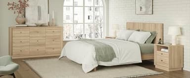 FORTUNETEC Nightstand with Charging Station, Mid Century Modern Nightstand with Wood Grain Texture, Boho End Table with Drawers Storage, Bedside Table for Bedroom Living Room Office, White Oak - Image 9