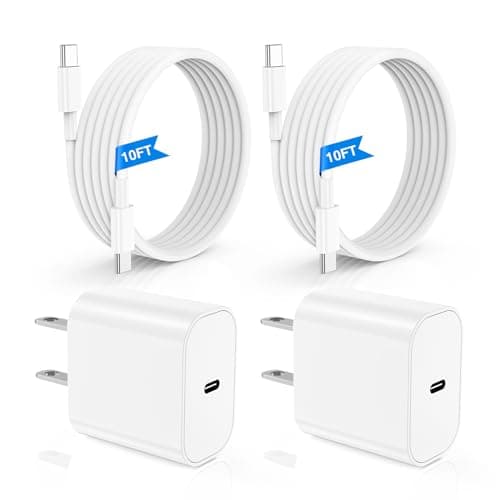 iPhone 17 16 15 Fast Charger 10ft, USB C Charging Block and Long Type C to C Cable Cord, iPad Wall Plug Power Adapter Cube Brick for Apple iPhone 17 Pro Max/17 Air/16 e/16 Pro/15 Plus/15 Mini/Samsung - Image 1
