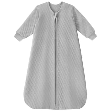 Yoofoss Baby Sleep Sack 6-12 Months 1.0 Tog Long Sleeve Sleep Sack Cotton Wearable Blanket for Infants 2-Way Zipper Quilted Sleeping Sacks(Medium) - Image 1