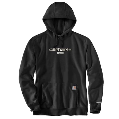 Carhartt Men's Force Relaxed Fit Lightweight Logo Graphic Sweatshirt, Black, X-Large/Tall