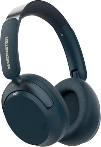 Monster Active Noise Cancelling Headphone, Wireless Over Ear Bluetooth Headphones Blue - Image 1