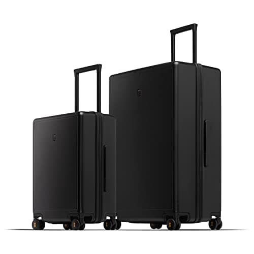 LEVEL8 Elegance Matte Luggage Set, 20 Inch Carry-on Luggage, 28“ Large Suitcase Lightweight Hardside Suitcases with Wheels,Tsa Lock,2-Piece Set(20/28), Black - Image 1