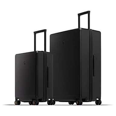 LEVEL8 Elegance Matte Luggage Set, 20 Inch Carry-on Luggage, 28“ Large Suitcase Lightweight Hardside Suitcases with Wheels,Tsa Lock,2-Piece Set(20/28), Black - Image 1