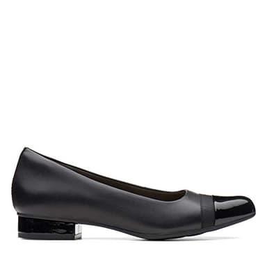 Clarks womens Juliet Monte Pump, Black Leather/Synthetic, 8.5 Wide US - Image 2