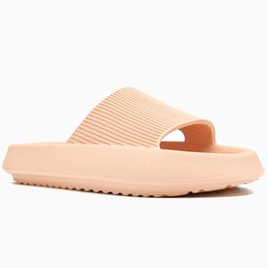 rosyclo Pillow Slipers for and Man, EVA Flat Clouds Massage Shower Bedroom Non Slip Quick Drying Open Toe Super Soft Comfy Thick Sole Puffy Bath sliders Sandalias, Peach - Image 6