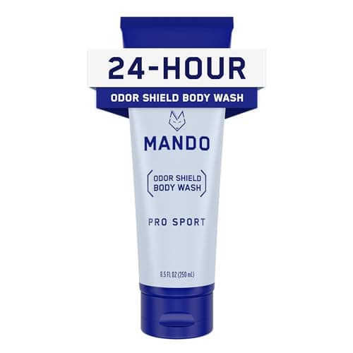 Mando Odor Shield Body Wash - 24 Hour Control - Removes Odor Better than Soap - SLS and Paraben Free, Skin Safe - 8.5 Ounce (Pro Sport) - Image 1