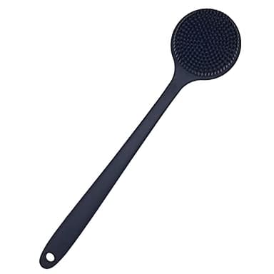 DNC Back Scrubber for Shower Soft Silicone Bath Body Brush with Long Handle (Black) - Image 5