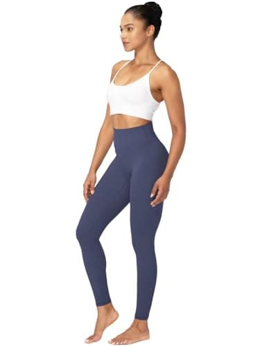 Sunzel Sunzfly Workout Leggings for Women, Tummy Control Compression Workout Gym Yoga Pants, High Waist & No Front Seam Lycra Ash Blue Medium 26" - Image 4