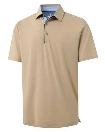 VEBOON Men's Short Sleeve Polo Shirt Plain Classic Fit Lightweight Casual Business Office Collared Polo Shirts Men - Image 1