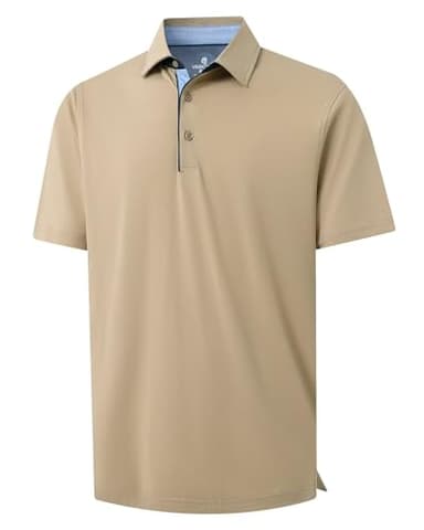 VEBOON Men's Short Sleeve Polo Shirt Plain Classic Fit Lightweight Casual Business Office Collared Polo Shirts Men - Image 1