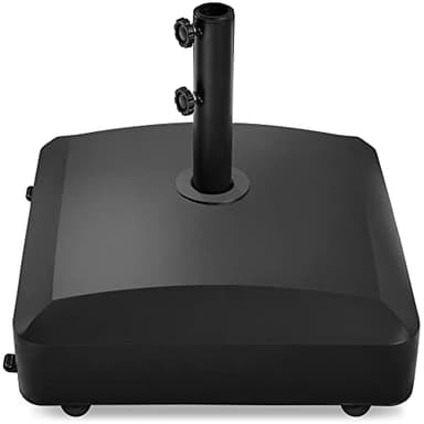 Best Choice Products 123lb Capacity Fillable Mobile Umbrella Base Heavy Duty Market Stand for Patio, Deck, Poolside w/ 4 Wheels, 2 Locks, 2 Knobs, Wind-Resistant Design - Black - Image 1