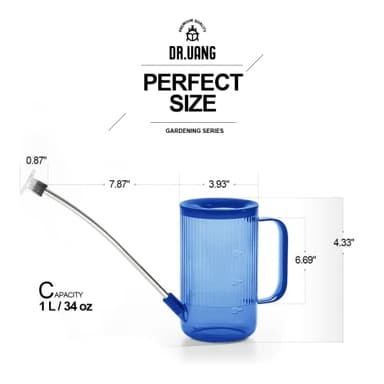 Small Watering Can Indoor Plants with Long Spout (1L, Blue) - Image 2