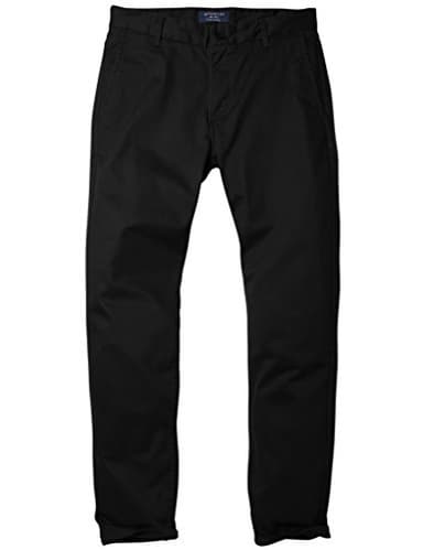 Match Men's Slim Fit Tapered Stretchy Casual Pants (32W x 31L, 8050 Black) - Image 2