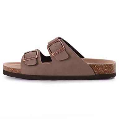 ODOLY Unisex Cork Footbed Slide Sandal, Arch Support Summer Outdoor Sandals with Adjustable Buckle for Women and Men, Brown 39 (8-8.5 Women/6.5-7 Men) - Image 3