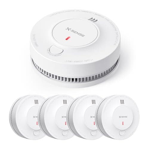 X-Sense Smoke Alarm, 10-Year Battery Fire Alarm Smoke Detector with LED Indicator & Silence Button, SD2J0AX, Pack of 5 - Image 1