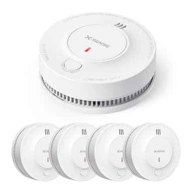 X-Sense Smoke Alarm, 10-Year Battery Fire Alarm Smoke Detector with LED Indicator & Silence Button, SD2J0AX, Pack of 5 - Image 1