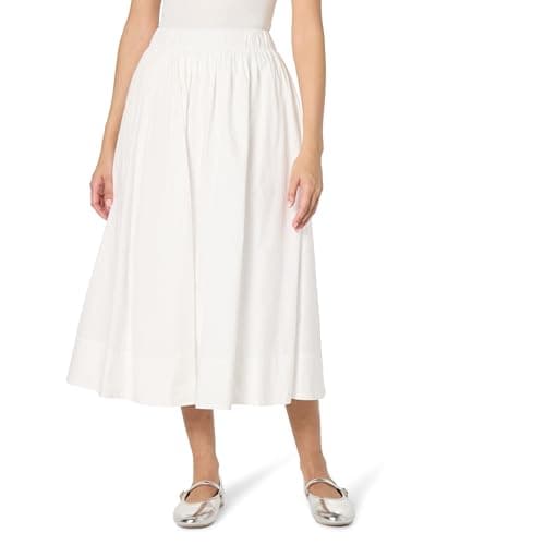 The Drop Women’s Arlo Full Maxi Cotton Skirt, White, M - Image 1