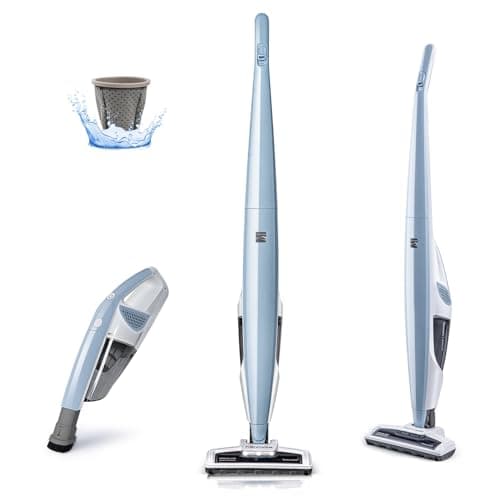 Kenmore DS1020 16V Cordless Stick Vacuum Lightweight 2-in-1 Handheld, LED Headlight with 2-Speed Power Control for Hardwood Floor, Carpet & Pet Hair, 16 Volts, Gray-Blue - Image 1