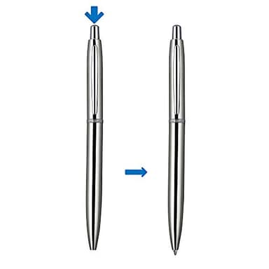 ChaoQ 3 Pcs Retractable Metal Ballpoint Pens, for Gift, Business, Office, 1.0mm Medium Point Black Ink, 6 Extras Replaceable Metal Refills - Stainess Steel - Image 3