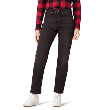 Amazon Essentials Women's High-Rise Straight Jeans - Discontinued Colors, Washed Black, 6 - Image 1