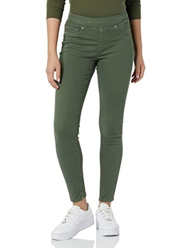 Amazon Essentials Women's Mid-Rise Stretch Pull-On Jegging - Discontinued Colors, Dark Green, 2 - Image 1