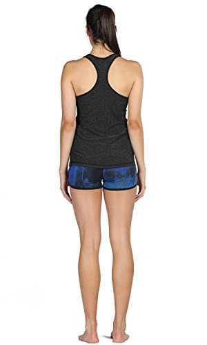 icyzone Workout Tank Tops for Women - Racerback Athletic Yoga Tops, Running Exercise Gym Shirts(Pack of 3)(M, Black/Granite/Green) - Image 3