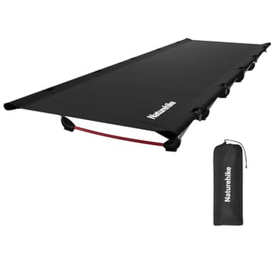 Naturehike GreenWild Camping Cot, Ultralight Folding Backpacking Cot, Supports 330lbs, Portable Camping Bed for Adults for Camping Hiking Travel Home, Black - Image 1