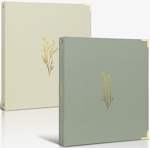 Aesthetic 3 Ring Binder Set of 2 - Sturdy 1 Inch Binder Fits Letter Sized Paper - A Cute Holder for Women or Men with Pocket Easily Organizes Your Paperwork for School, Office or Work - Image 1