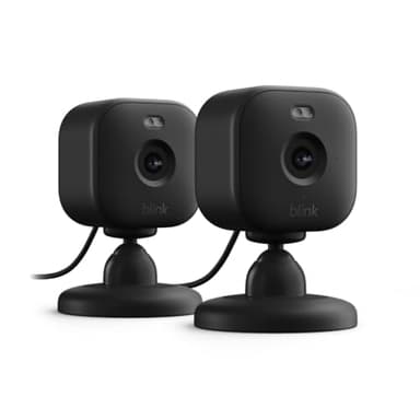 Blink Mini 2 — Home Security & Pet Camera(s) with HD video, color night view, motion detection, two-way audio, and built-in spotlight — 2 cameras (Black) - Image 1