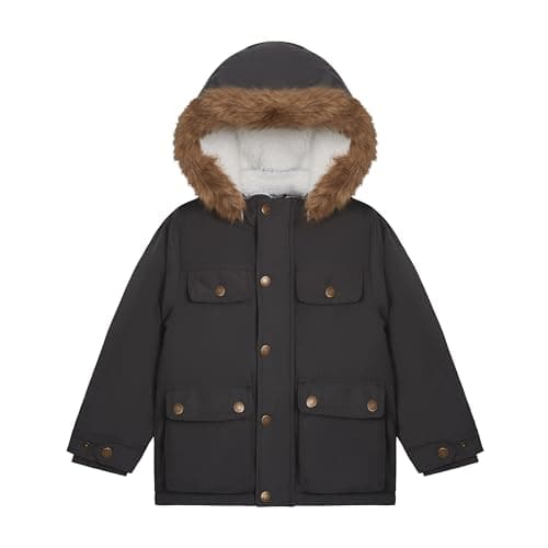Carter's Baby Boy's Warm Winter Parka Hooded Jacket, Dark Grey - Image 1