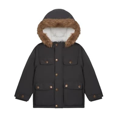 Carter's Baby Boy's Warm Winter Parka Hooded Jacket, Dark Grey - Image 1