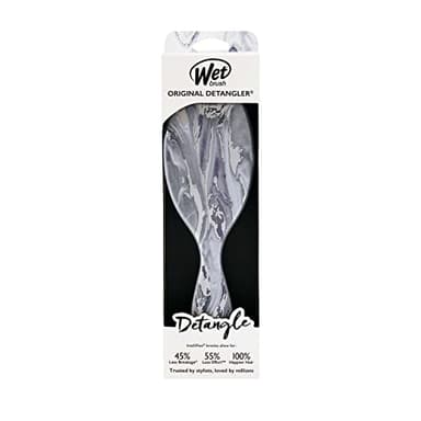 Wet Brush Original Detangler Brush - Metallic Marble, Silver - All Hair Types - Ultra-Soft IntelliFlex Bristles Glide Through Tangles with Ease - Pain-Free Comb for Men, Women, Boys and Girls - Image 4