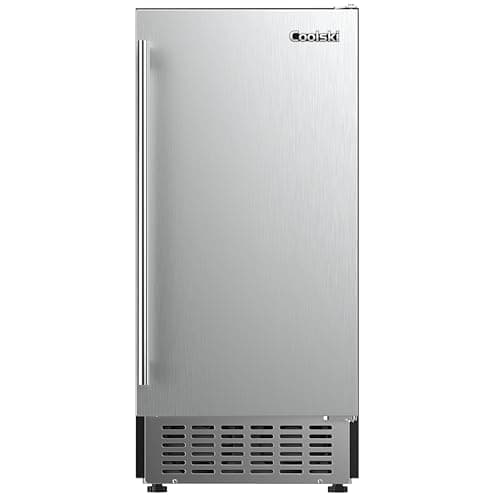 Coolski 130Lbs/ Day Under Counter Ice Maker Machine, Stainless Steel Built-in Freestanding Ice Maker with 30LBS Ice Storage, Perfect for Commercial & Home Use, 15 Inch Wide