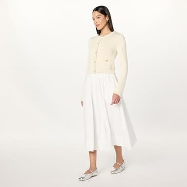 The Drop Women’s Arlo Full Maxi Cotton Skirt, White, M - Image 4