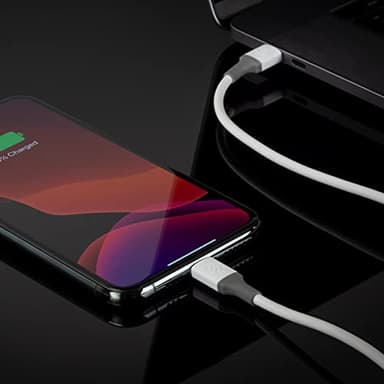 Scosche Ci44WG-SP Strikeline MFI Certified Lightning Charge & Sync Cable for All Lightning Devices 4-ft. White/Gray - Image 4