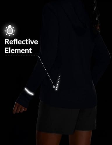 baleaf Women's Sun Shirts UPF 50+ Hoodie Long Sleeve Spf UV Shirt Lightweight Quick Dry Hiking Zip Pocket Black S - Image 3