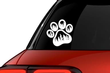 ZLKAPT White Adventure Paws Sticker, Dog Vinyl Decal Bumper Sticker, Hiking Stickers Outdoor Nature Sticker, Forest-Themed Hiking Dog Paw Car Vinyl Decal for Animal Lovers and Pet Owners 5.5x5.5" - Image 3