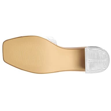 PIZZ ANNU Women's Clear Heels Sandals Transparent Open Toe Mules Chunky Slip on Heeled Slipper Dress Shoes Slide Sandal,Clear Nude 9.5 - Image 6