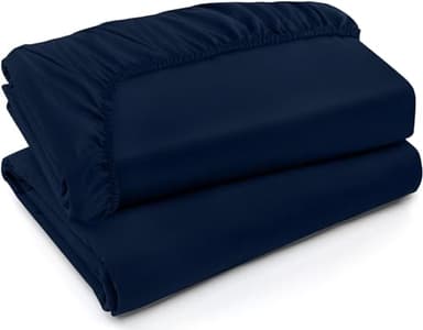 Utopia Bedding King Fitted Sheets - Bulk Pack of 2 Bottom Sheets - Soft Brushed Microfiber - Deep Pockets - Shrinkage & Fade Resistant - Easy Care (King, Navy) - Image 1