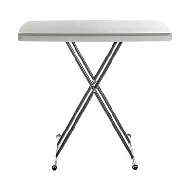 Iceberg Small Camping Personal Folding Table, Heavy Duty Utility Table, Adjustable Height, Platinum, 19.5” L x 30” W x 28" H - Image 3