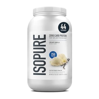 Isopure Zero Carb 100% Pure Whey Isolate Protein Powder, Lactose Free, Gluten Free, With Vitamins, Creamy Vanilla, 25g Protein Per Serving, 3 Lbs, 44 Servings (Packaging May Vary) - Image 1
