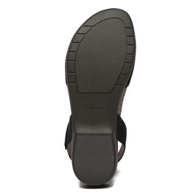 Athlefit Women's Closed Toe Sandals Comfort Cork Footbed Arch Support Flat Sandals Black Size 8.5 - Image 3