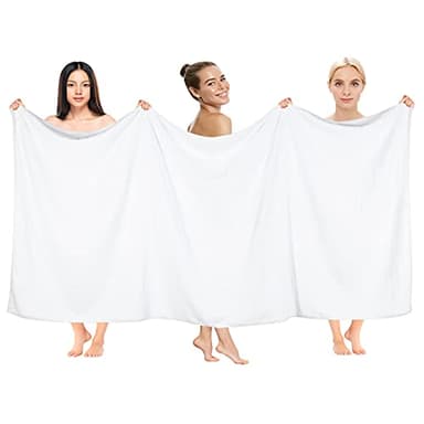 Cotton Paradise 100% Cotton 40x80 Oversized Bath Sheet, Extra Large Turkish Bath Towels for Bathroom, White Bathsheet - Image 1