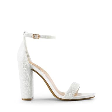 DREAM PAIRS Women's Hi-Chunk High Heel Pump Sandals,Size 8.5,White-Pearl,HI-CHUNK-1 - Image 2