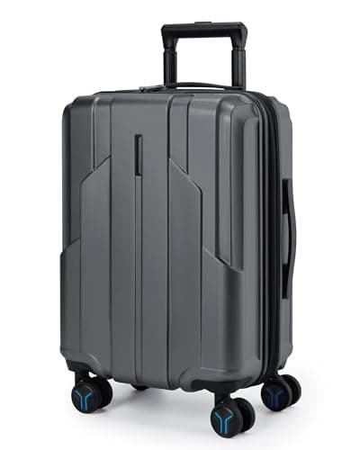 BAGSMART Carry On Luggage 22x14x9 Airline Approved, 1OO% PC Hardside Expandable Luggage with TSA Lock, 20 Inch Travel Suitcase with Spinner Wheels, Gray - Image 1