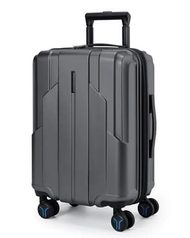 BAGSMART Carry On Luggage 22x14x9 Airline Approved, 1OO% PC Hardside Expandable Luggage with TSA Lock, 20 Inch Travel Suitcase with Spinner Wheels, Gray - Image 1