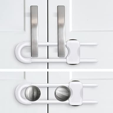 Baby Proofing Cabinets,Cabinet Locks for Babies,U-Shaped Child Locks for Cabinets, Child Proof Cabinet Latches,Child Safety Cabinet Locks with Adjustable by SPISPI (Pack of 2) - Image 4